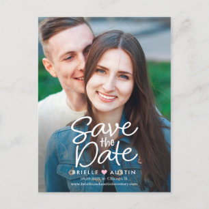Carte Postale Couple Douce COULEUR ÉDITABLE Enregistrer La Date