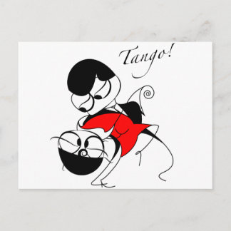 Carte Postale couple effectuant une étape tango