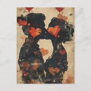 Carte Postale Couple embrassant la Saint-Valentin