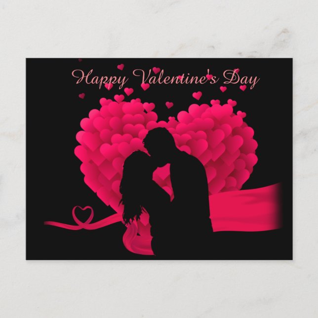 Carte Postale Couple en amour Heureuse Sainte-Valentin (Devant)