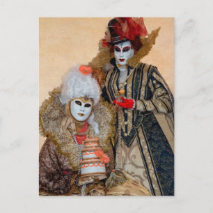 Carte Postale Couple en costume de Carnaval, Venise
