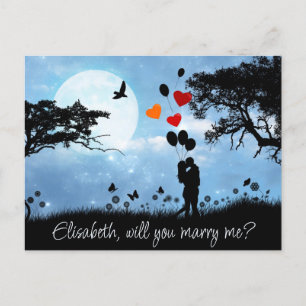 Carte Postale Couple Kisser Romantique Voudriez-vous me porter