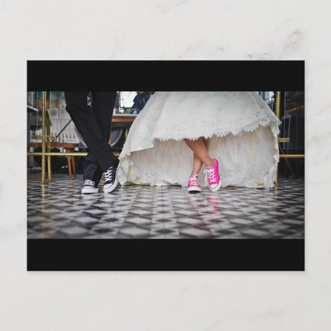 Carte Postale Couple mariage dans un style rétro Cinties Diner (Devant)