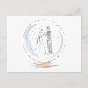 Carte Postale Couple Mariage du Globe des neiges