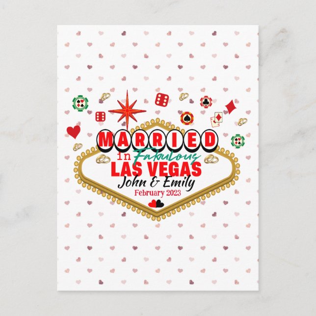 Carte Postale Couple marié à Las Vegas, vacances assorties Nevad (Devant)