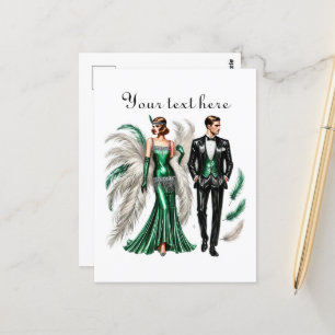 Carte Postale Couple mignon ajouter du texte