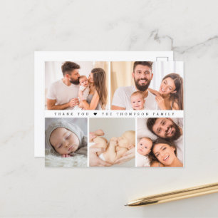 Carte Postale Couple moderne Baby shower Photo Collage Simple