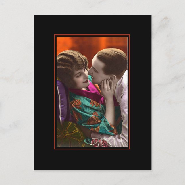 Carte Postale couple passionné vintage rétro (Devant)