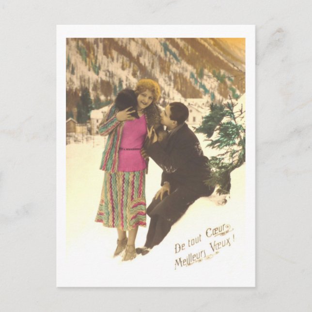 Carte Postale Couple romantique Art déco dans les années 1920 (Devant)
