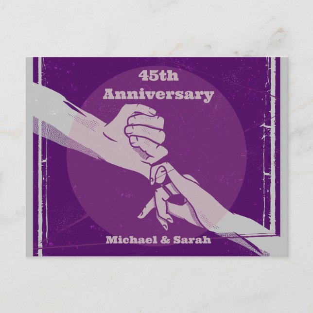 Carte Postale Couple romantique d'anniversaire personnalisé se t (Devant)