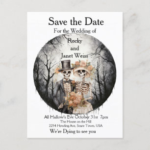 Carte Postale Couple squelettique Enregistrer la date