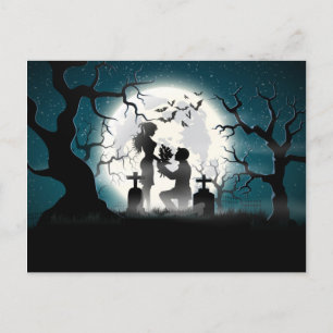 Carte Postale Couple Zombie dans le cimetière
