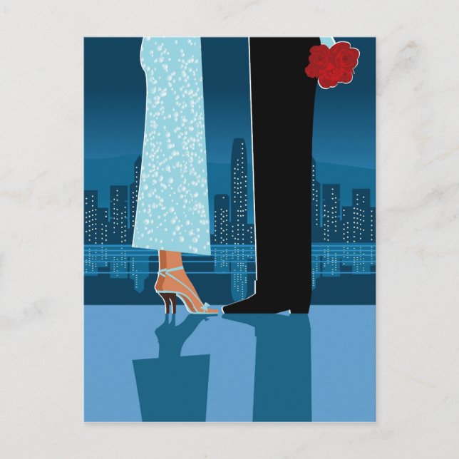 Carte Postale Couples romantiques dans la ville (Devant)