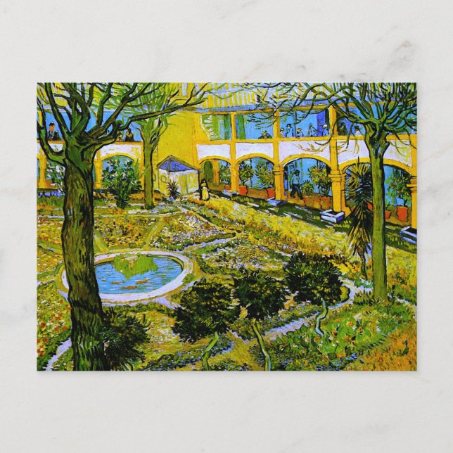 Carte Postale Cour de l'Hôpital d'Arles Van Gogh Art (Devant)