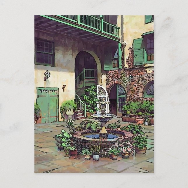 Carte Postale Cour du Quartier Français, Nouvelle-Orléans (Devant)