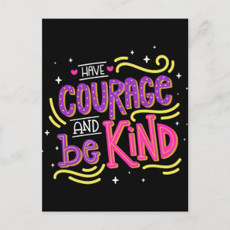 Carte Postale Courage Be Kind Hello Motivational Anti-intimidati