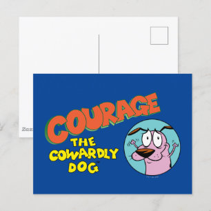 Carte Postale Courage du chien lâché Afficher le logo