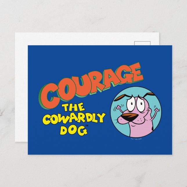 Carte Postale Courage du chien lâché | Afficher le logo (Devant / Derrière)
