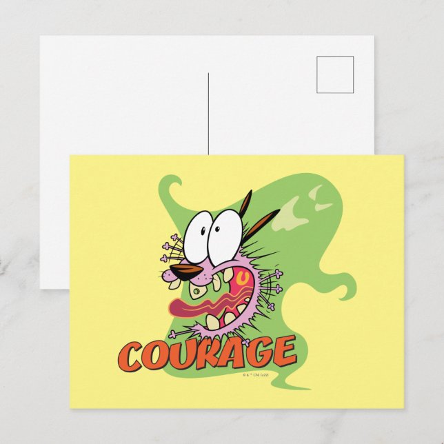 Carte Postale Courage du chien lâché | Graphique fantôme (Devant / Derrière)