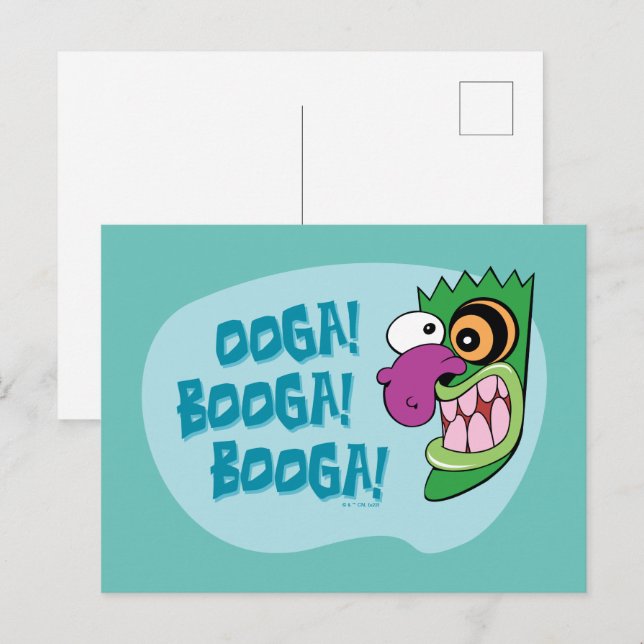 Carte Postale Courage du chien lâché | Ooga Booga Booga Booga ! (Devant / Derrière)