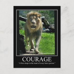 Carte postale COURAGE - Lion (Motivationnel)