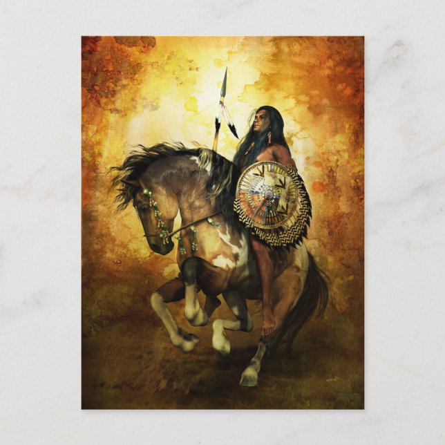 Carte Postale Courage Native American Warrior (Devant)