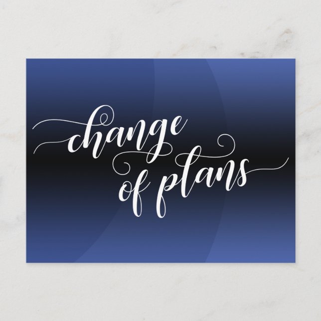 Carte Postale Courbe bleue Changement de plans Mariage reporté (Devant)