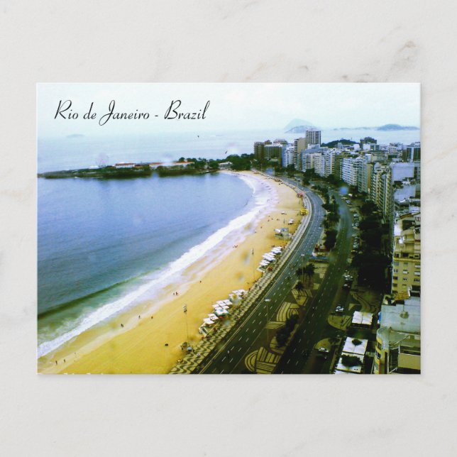 Carte Postale Courbe de Copacabana, Rio de Janeiro, Brésil (Devant)