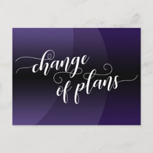 Carte Postale Courbe violette Changement de plans Mariage report