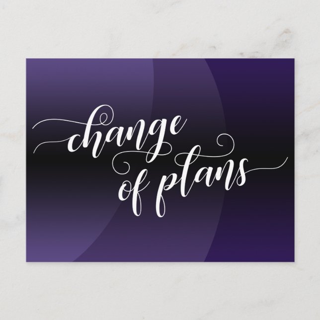 Carte Postale Courbe violette Changement de plans Mariage report (Devant)