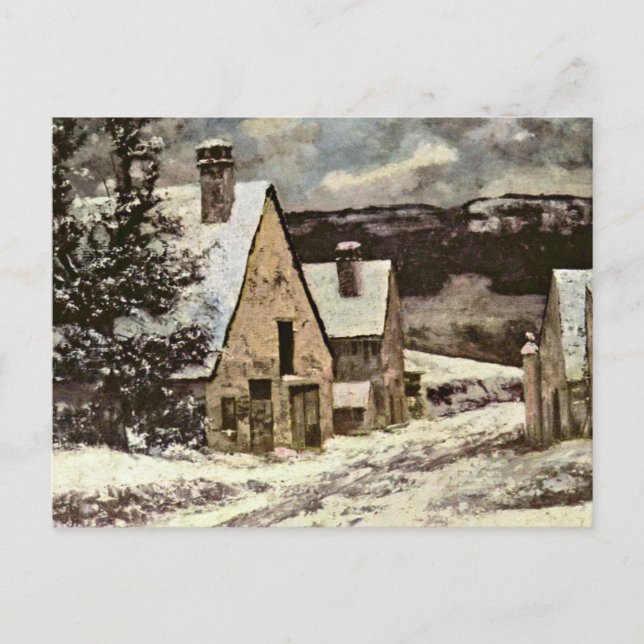 Carte Postale Courbet - Rue Village en hiver (Devant)