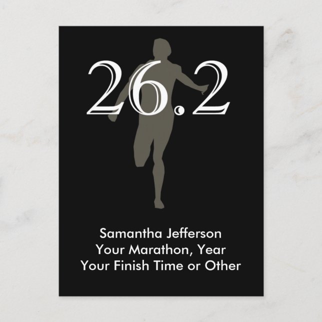 Carte Postale Coureur de marathon personnalisé 26.2 Keepsaké noi (Devant)