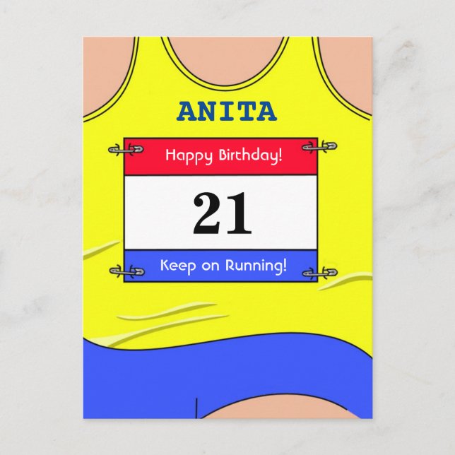 Carte Postale Coureur Jaune (Devant)