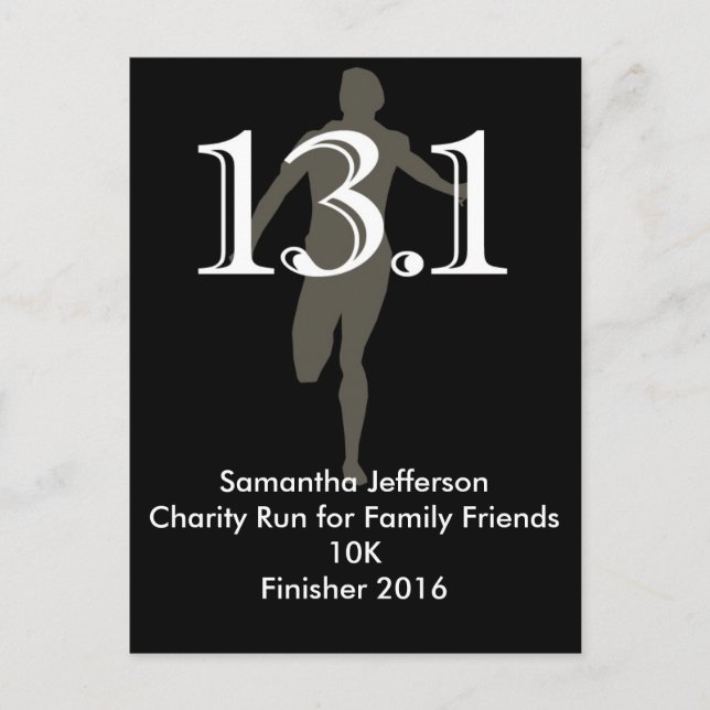 Carte Postale Coureur personnalisé 13.1 Demi-marathon Keepsaké (Devant)
