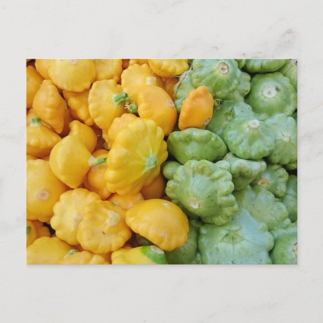 Carte Postale Courge de gland jaune et verte (Devant)