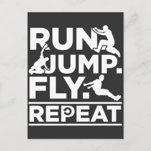 Carte Postale Courir Athlète sauter Freerunner Run Sauter Voler