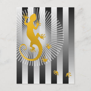 Carte Postale Courir de l'or Gecko bandes grises