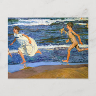 Carte Postale Courir le long de la plage par Joaquin Sorolla