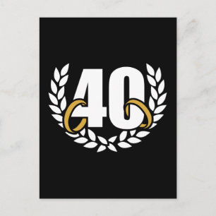 Carte Postale couronne 40 ans 40e anniversaire de mariage