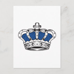 Carte Postale Couronne - Bleu
