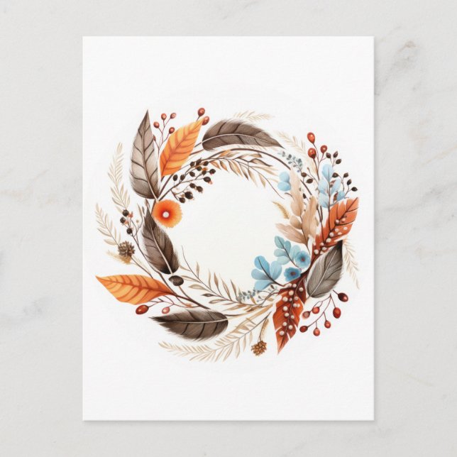 Carte Postale Couronne d'automne (Devant)