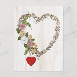 Carte Postale Couronne de coeur de Valentine I rustique