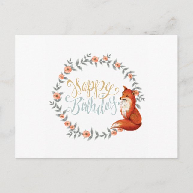 Carte Postale Couronne de renard d'anniversaire (Devant)