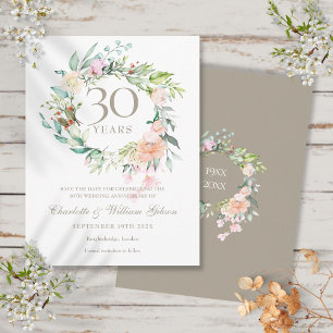 Carte Postale Couronne de roses pour la date de sauvegarde du 30