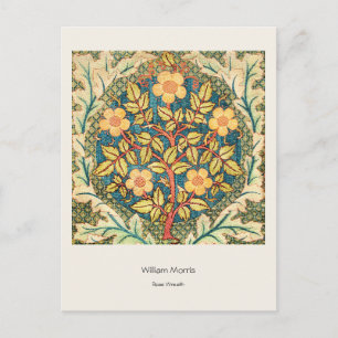 Carte Postale Couronne de roses - William Morris Art floral vint