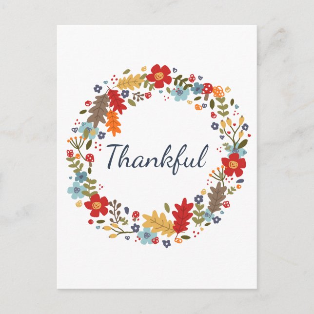 Carte Postale Couronne de Thanksgiving remerciant la fête de l'a (Devant)