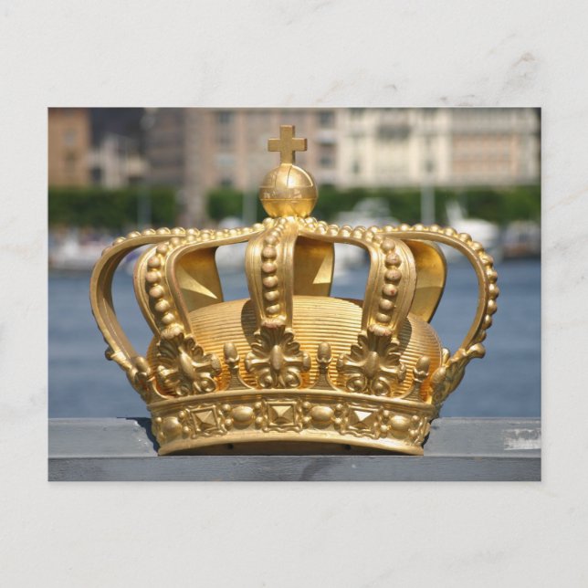 Carte Postale Couronne dorée, pont Skeppsholm, Stockholm Suède (Devant)