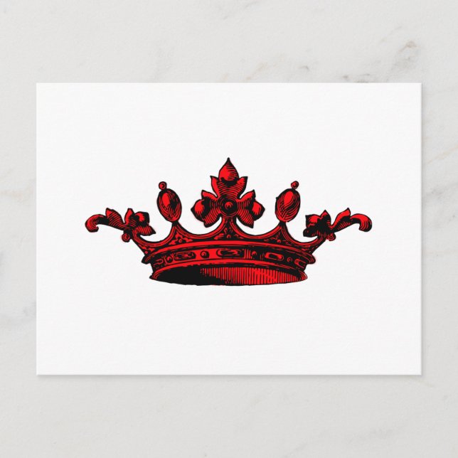 Carte Postale Couronne royale en rouge Prince, Princesse, Roi, R (Devant)