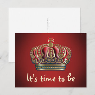 Carte Postale Couronne Royale - Or Bleu Rouge