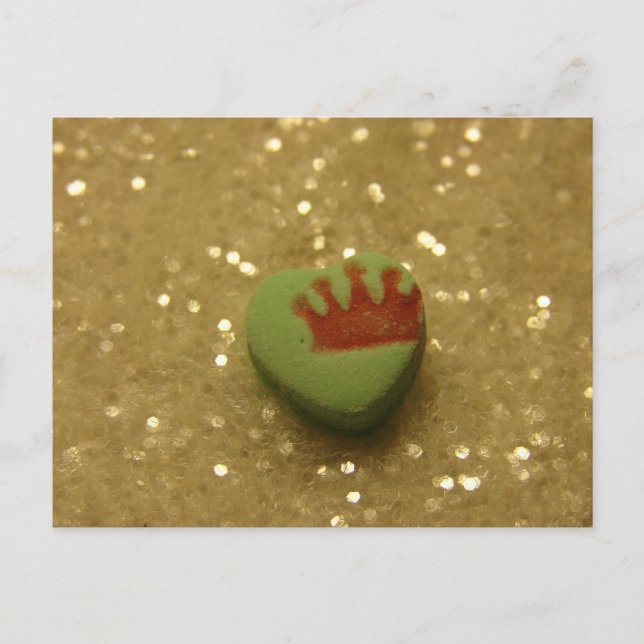 Carte Postale Couronne sur Coeur bonbon (Devant)